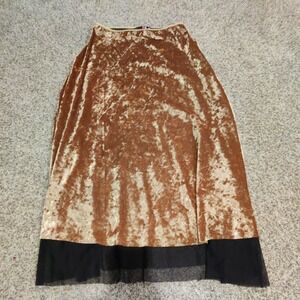 Karla Kay Steen Gold Velour Maxi Skirt Festival Rave Women's Size Medium NWT *